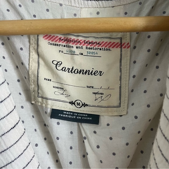 CARTONNIER x ANTHROPOLOGIE Oversized Stripe Cotton Gauze Double Breasted Blazer - Picture 9 of 11